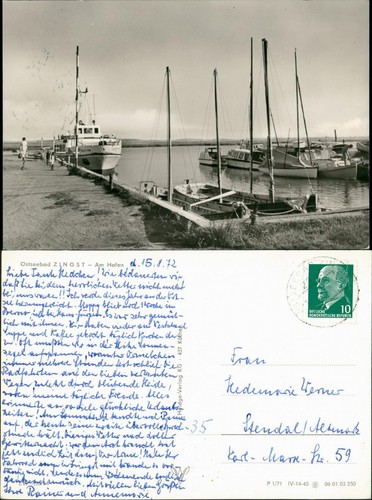 Ansichtskarte zingst hafen - ansichtskarte,